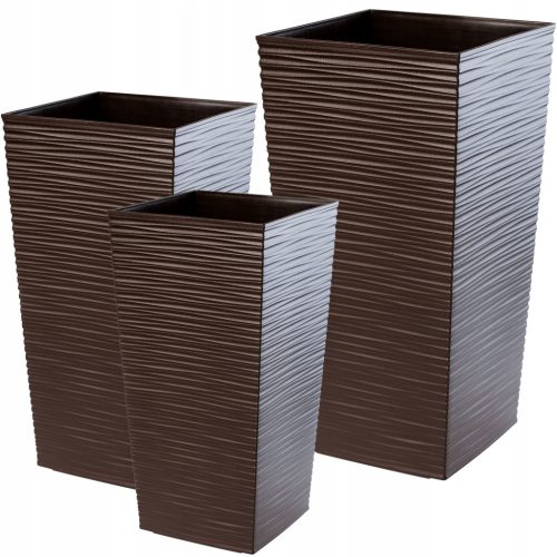  Kadax flowerpot 34 cm x 34 x 68 cm plastic, brown and beige tones