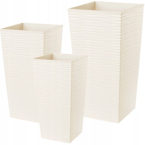  Kadax flowerpot 34 cm x 34 x 68 cm cream-colored plastic