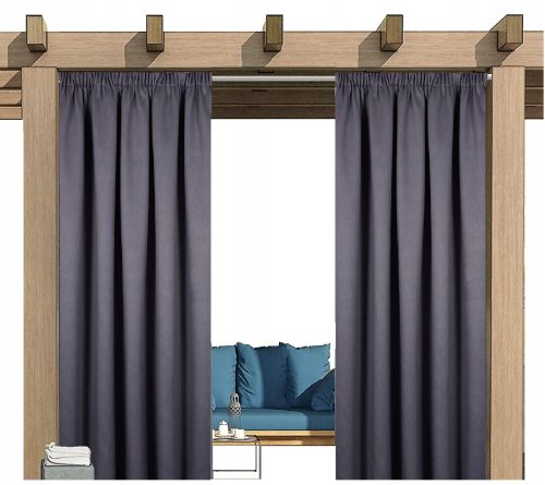 Garden pavilion, tents - Sylmar garden curtains polyester grey 155x200 cm