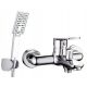 VALVEX VERA 2454617 Bathtub mixer, chrome, wall-mounted + Cubic range exposed shower set