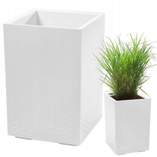  Flowerpot 40 cm x 40 x 60 cm, white plastic