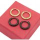  HOOP EARRINGS 2 PAIRS 8 MM BLACK GOLD STEEL