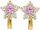  Gold children's earrings 585 pink flowers