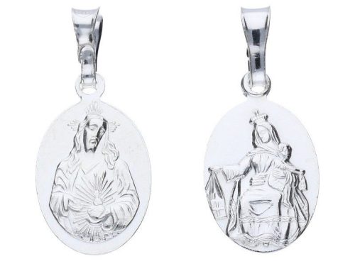  Silver medallion 925 double-sided scapular baptism communion gift unisex