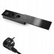 Multiprise, plateau de table USB Spacetronik noir