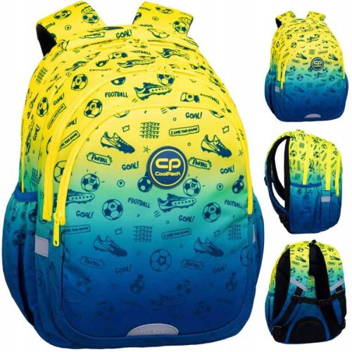  CoolPack Multi-Compartment School Backpack Blue, Yellow and Gold 21 l