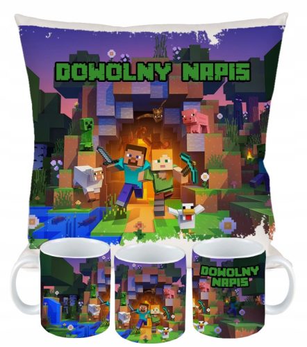  MINECRAFT MUG PILLOW SET, GIFT FOR THE GAMER