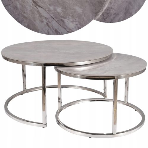  Signal coffee table, BENCHES, round, 80 x 80 x 42 cm, shades of grey