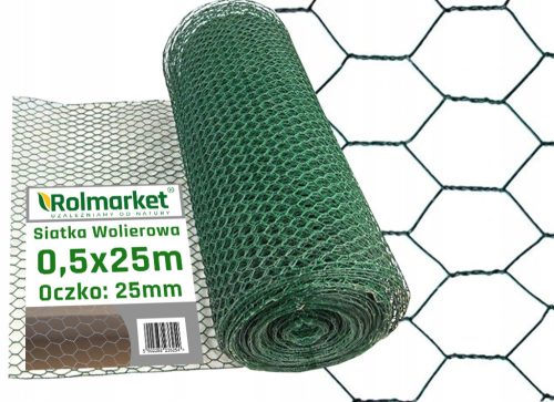 Aviary net for poultry farming, 25 mm, 0.5 x 25 m, PVC