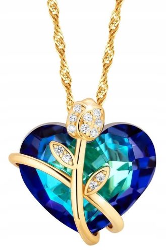  NECKLACE GOLD WOMEN'S CHAIN HEART ROSE NECKLACE SILVER 925