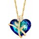  NECKLACE GOLD WOMEN'S CHAIN HEART ROSE NECKLACE SILVER 925