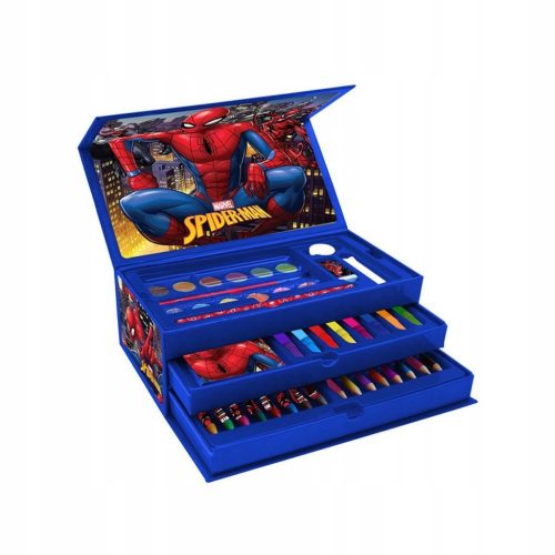  Art set in a case, Spiderman colored pencils