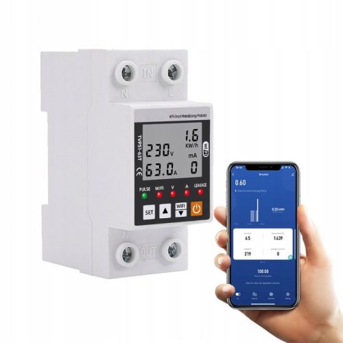 Executive-Elemente – Smart Home TUYA WLAN-Energiezähler, 63A-Relais