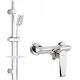 Valvex QUASAR chrome shower mixer + Cubic range exposed shower set