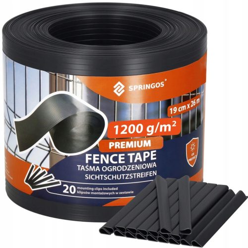  PREMIUM FENCE TAPE 1200g ANTHRACITE 19cmx26m