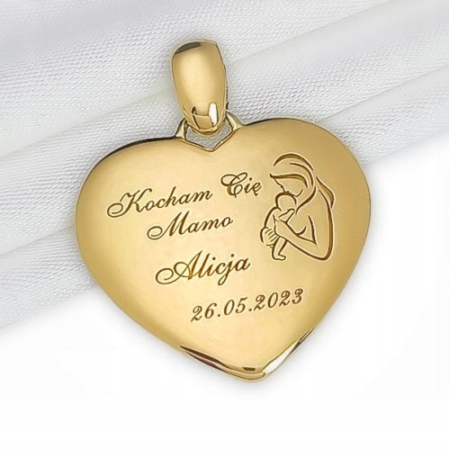  VERY LARGE GOLDEN HEART 333 as a gift+ENGRAVING