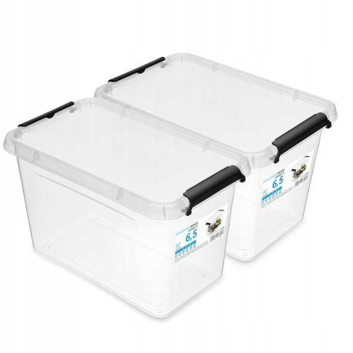 Boîtes, conteneurs de stockage, boîte de rangement organisateur en plastique avec couvercle, 6,5 litres