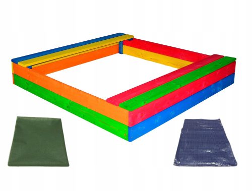 Sandpit benches made of wood 150x150 cm COLORFUL