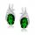  Crystal Earrings with Emerald Cubic Zirconia Earrings Silver 925