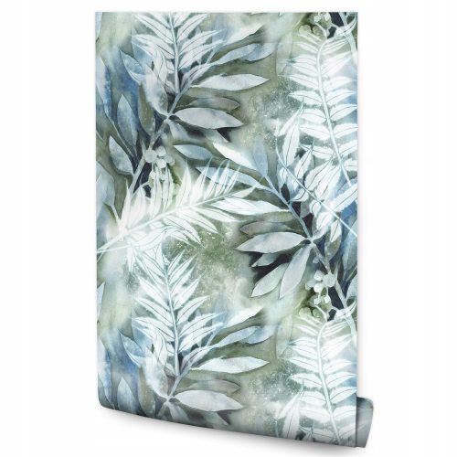 Wallpaper for the living room, WATERCOLOR leaves, forest decoration