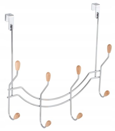 Bathroom Clothes Hanger Non-invasive bePracti Chrome Rail with Hook