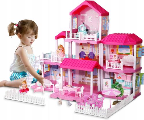  Kinderini Dollhouse 3in1 Dollhouse 71 cm