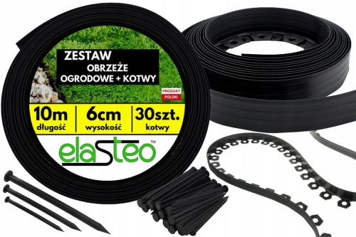 Edgings for the garden - Plastic garden edging Elasteo 1000 cm x 6 cm black