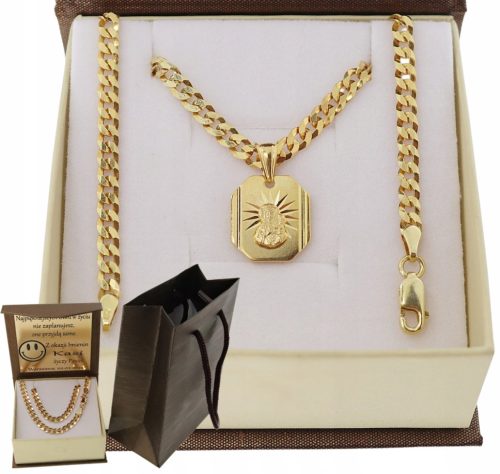  GOLDEN FULL MEN'S CHAIN ARMOR WITH MEDAL PR 925/585 + FREE ENGRAVING