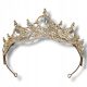  Elegant gold tiara, crown, gold wedding diadem with zircons