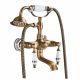 Ari Retro Ceramic Gold Wall Mounted Bath and Shower Faucet with Two Handles