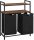 Matkam freestanding laundry basket, 45.99 l, black, brown and beige tones