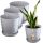  Flowerpot Kadax, 16 cm x 16 x 15 cm, diameter 16 cm, plastic in the colors grey and silver