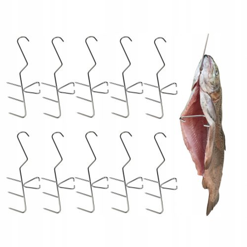 Smoking hook - Triple smoking hook for smoking fish Grillpal 25 mm 24 cm