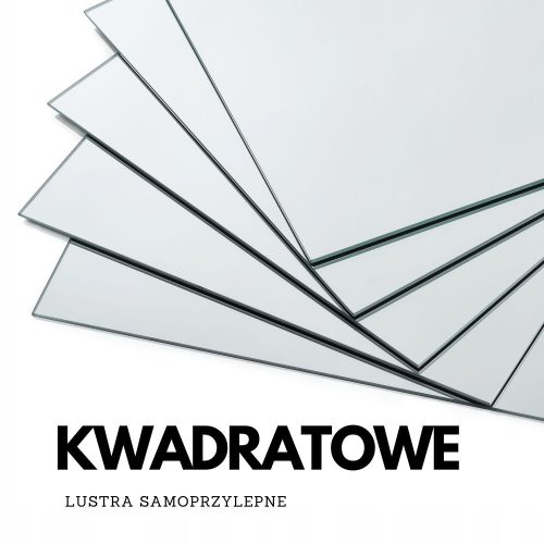  Square Mirror, Decorative, Self-Adhesive, 4 Pieces