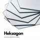  Hexagonal wall mirror in gold and chrome, 240 x 210 mm