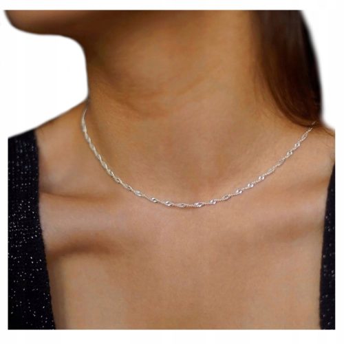  WOMEN'S CHAIN SILVER 925 50 cm ITALIAN SHINY NECKLACE FOR HER