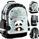  School backpack with multiple compartments, Paso, white, black, green tones, multicolored, 19 years