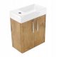 Hanging bathroom cabinet with washbasin, Loft oak, 40 cm