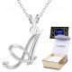  Silver Necklace Letter Letter A Large Initials Initial Gift SILVER 925