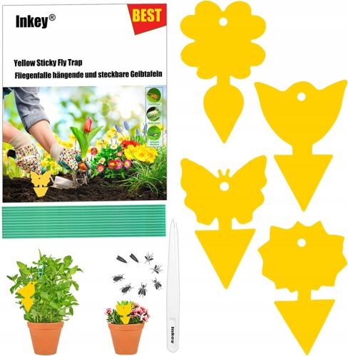 Plant protection products 56x yellow papers for garden pots, aphids, insects