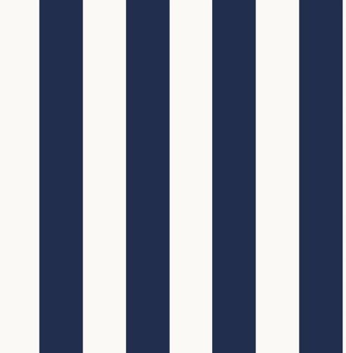 Paper wallpaper on nonwoven fabric with blue stripes