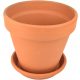  Degrea Flowerpot, Ceramic, Terracotta, 19.2 x 19.2 x 17.2 cm + Degrea Flowerpot Stand, 16.9 cm, Ceramic