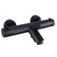 Cubic series two-handle bathtub faucet for wall mounting, black