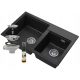 Granitan sink with two bowls, black granite