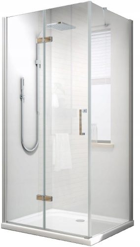 Lefo series shower cubicle, folding doors, hinged, 100 x 80 cm