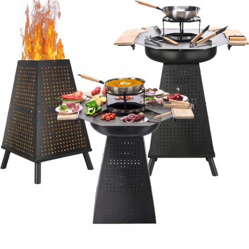  CHARCOAL GRILL + FIREPLACE + 2IN1 ACCESSORIES SET