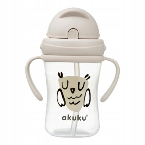  Bottle with straw and handles Akuku A0204 beige 300 ml