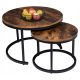 LoftInspired Galen coffee table round 70 x 70 x 47 cm aged oak
