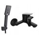 Black wall-mounted bathtub faucet series Top + series Cubic surface-mounted shower set