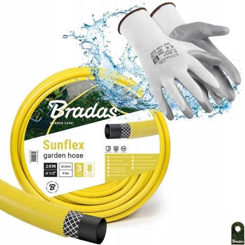  Bradas WMS1/220 SUNFLEX garden hose 1/2 inch 20 m + Stalco gloves 47359 size 10 – XL 1 pair